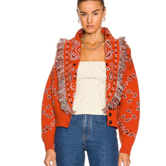 Alanui Bandana Fringed Jacquard Cardigan - Picture 9 of 12